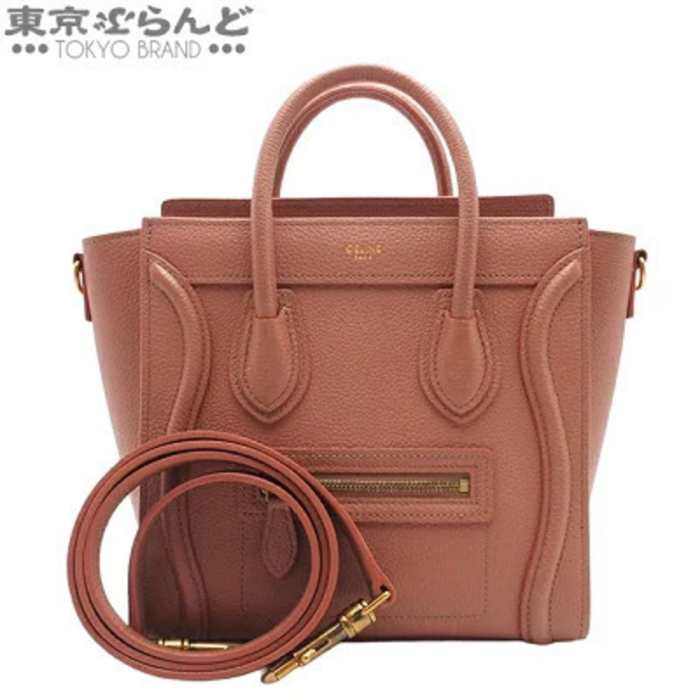 Celine Luggage Shopper Handbag Pink Leather Shoulder Bag